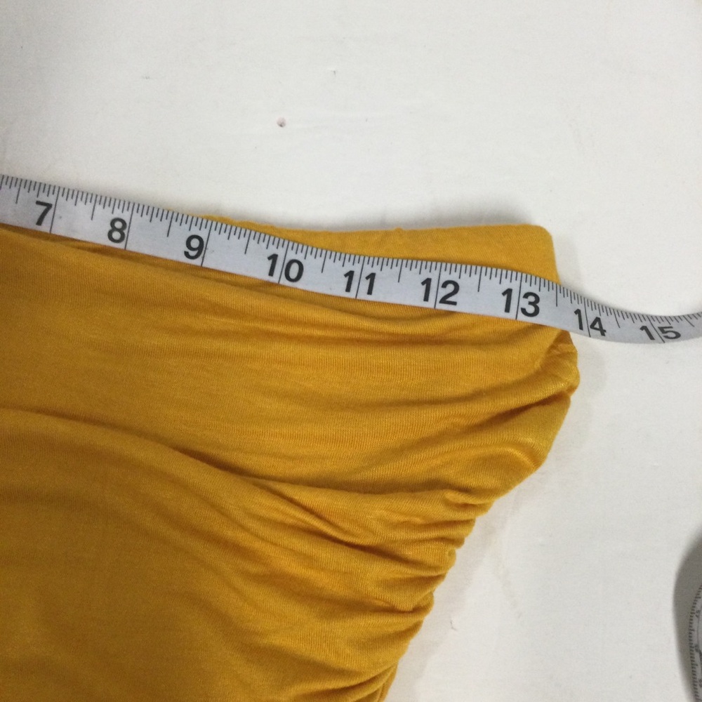 Heart Hips Womens Strapless Mustard Yellow Gathered Jumpsuit Sz S - Picture 6 of 14